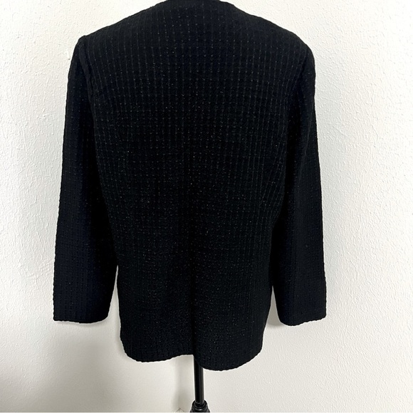 MISOOK Women’s Large Jacket Blazer Knit Black Gold Buttons with Rhinestones EUC - Picture 5 of 9